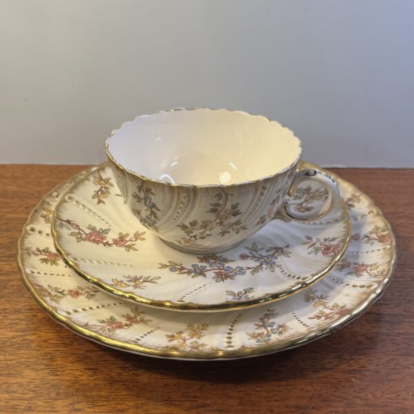“Louis the XV” Tea cup, saucer and Sideplate by Sarreguemines