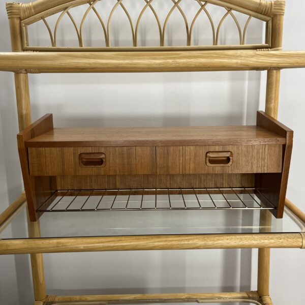 Wall-mounted Telephone Shelf in Teak